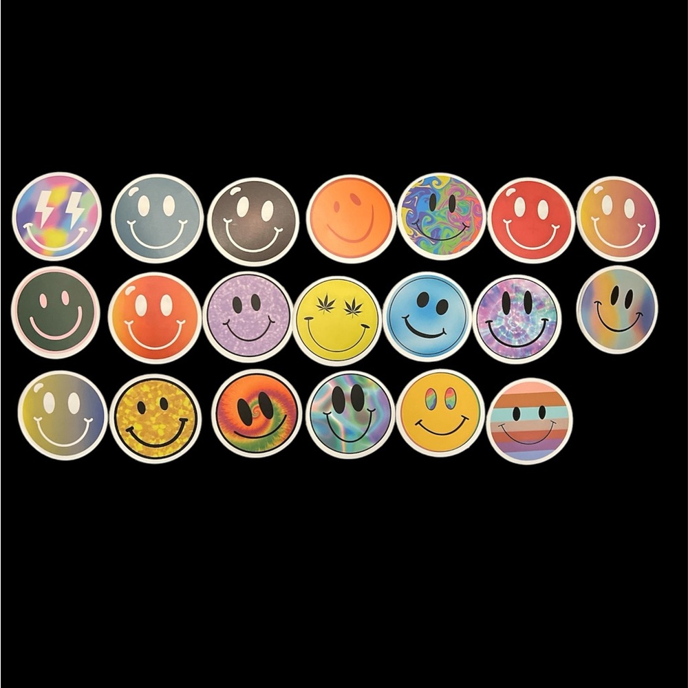 60 smiley face stickers: waterbottle, laptop, teacher, planner, notebook, etc